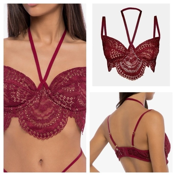 FOR LOVE AND LEMONSLucia Underwire Bra Burgundy size M